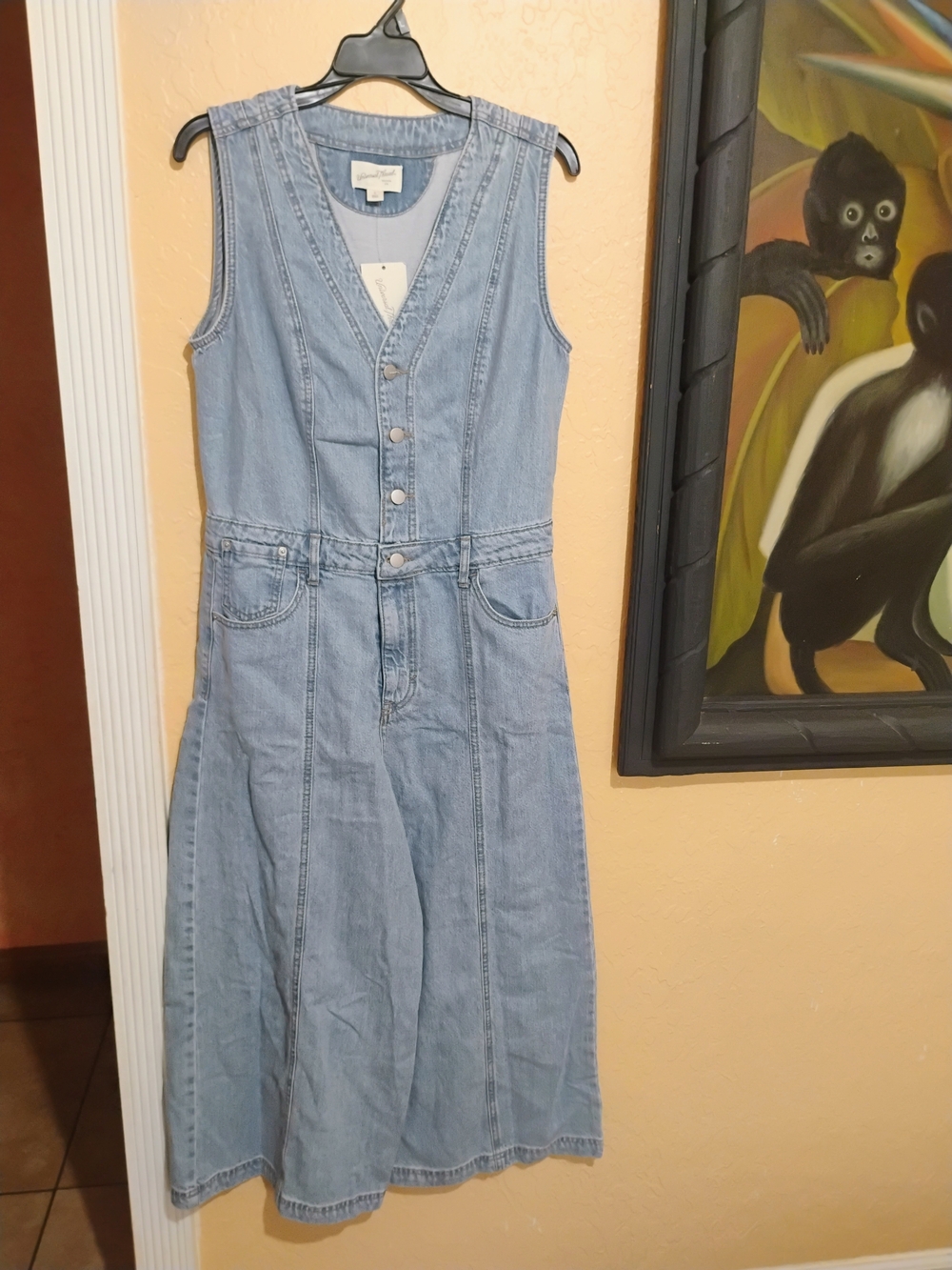 Universal Thread Light Blue Denim Sleeveless Culottes Romper